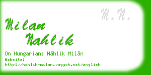 milan nahlik business card