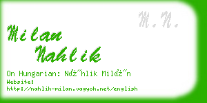 milan nahlik business card